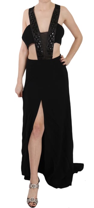 John Richmond Cutout Maxikleid mit Nieten und V-Ausschnitt - Image 1