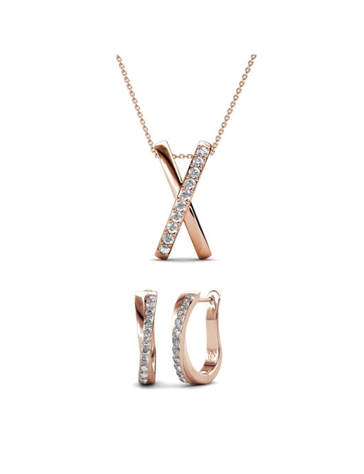 Criss und X Duo Set : Rose Gold und Kristall - Image 1