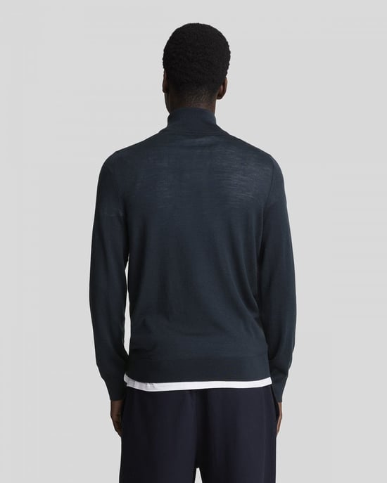 Lyle & Scott Tonal Eagle Merino Herren Viertel-Reißverschluss-Pullover - Image 4