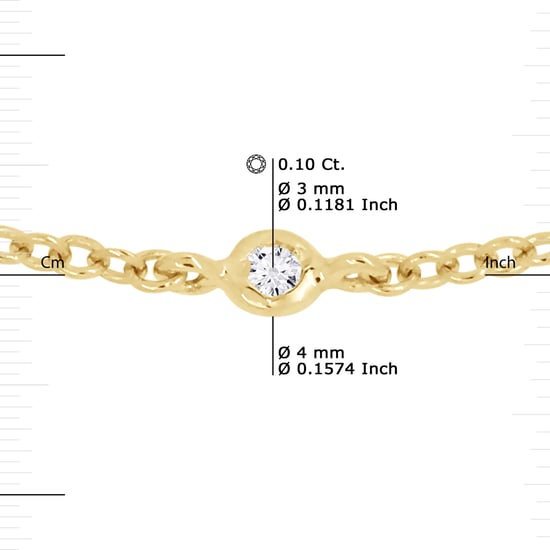 DIADEMA - Necklace Tiffany's - 9 Diamonds - Yellow Gold