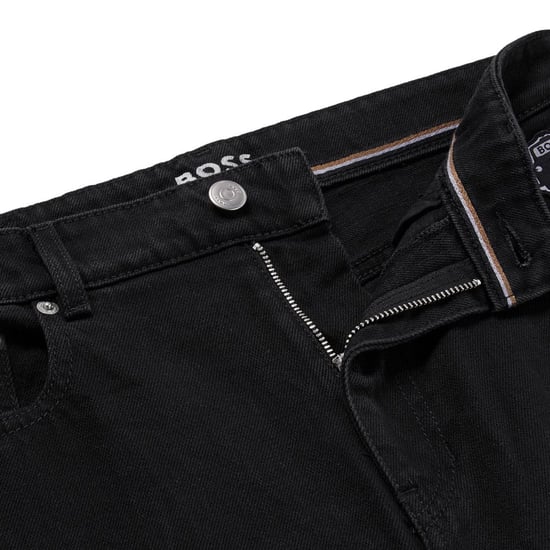 Women's Boss Straight-Fit Cropped Jeans in Black - Image 2
