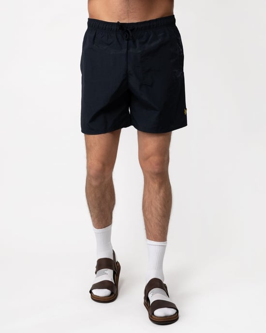 Lyle & Scott Badeshorts in Uni-Optik, Marineblau - Image 1