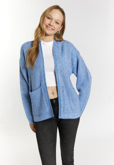 Mymo Strickcardigan Damen Himmelblau - Image 3