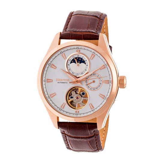 Heritor Automatik Sebastian Semi-Skelett Lederarmbanduhr - Image 1