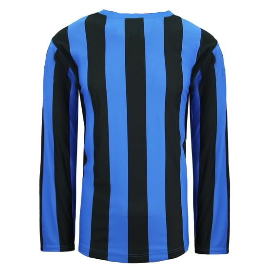 Puma V5.06 Long Sleeve Striped Shirt Blue Black Mens Football Top 700290 02