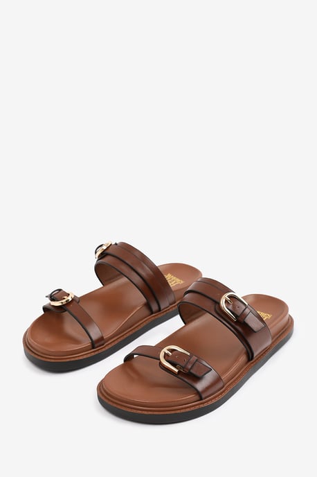 Wheres That From Womens 'Abril' Flatform Sandal With Double Buckle Strap Details