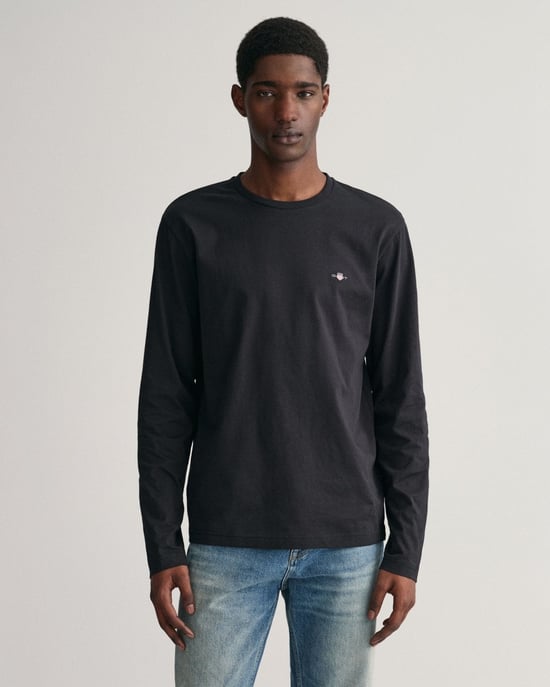GANT Mens Regular Fit Long Sleeve Shield Logo T-Shirt - Image 1