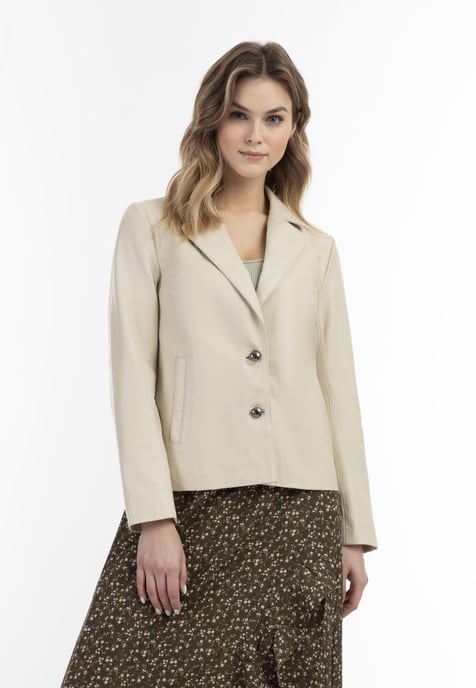 Dreimaster Lederblazer Damen Wollweiss - Image 3