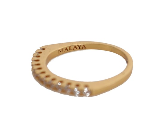 Nialaya Gold Authentischer Damen Ring aus 925 Silber mit klarem Zirkonia - Image 2