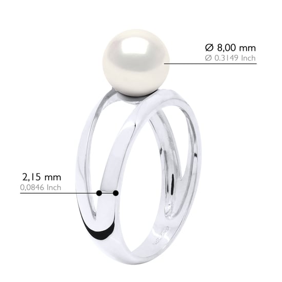 Ring – Weißgold 375 – echte Süßwasser-Zuchtperle, rund 8–9 mm - Image 2