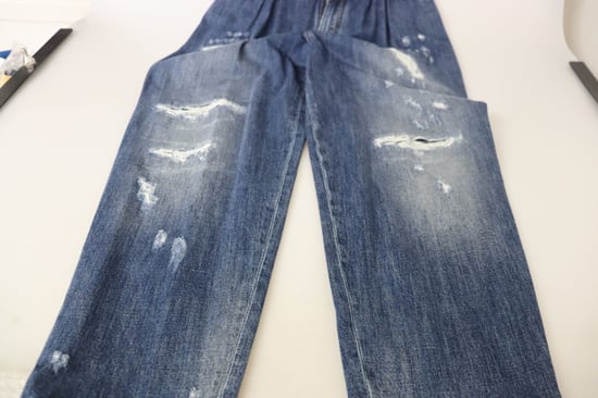 Dolce & Gabbana Blau Gefärbte Hohe Taillenlockere Damenhose - Image 4