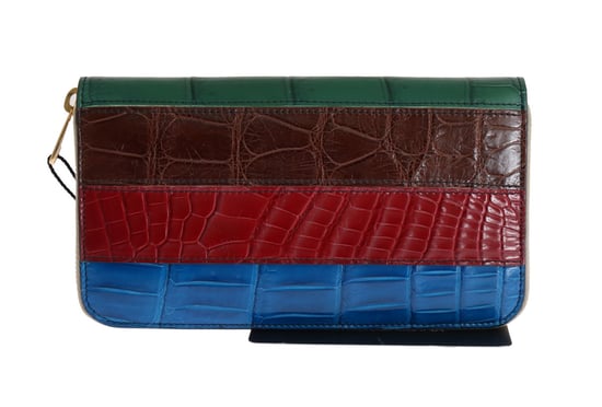 Dolce & Gabbana Multicolor Crocodile Leather Continental Wallet