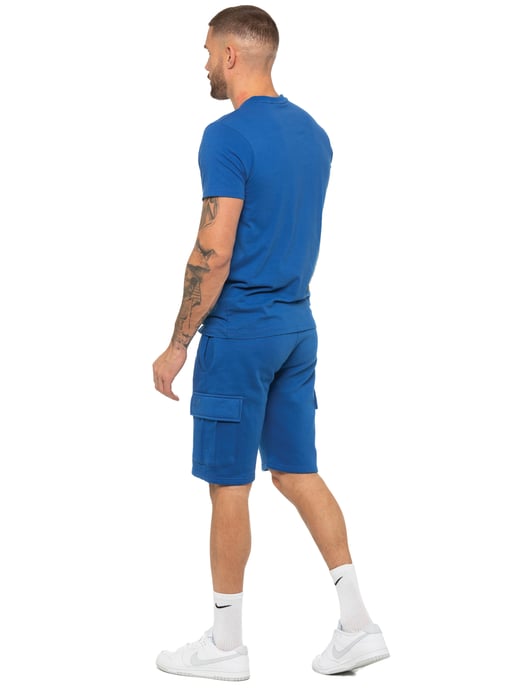 Enzo | Herren T-Shirt Trainingsanzug mit Shorts Set - Blau - Image 4
