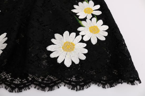 Dolce & Gabbana Women's Black Floral Lace Chamomile Sicily Dress - Image 5