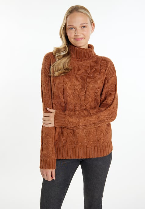 Mymo Strickpullover Damen hellbraun - Image 3