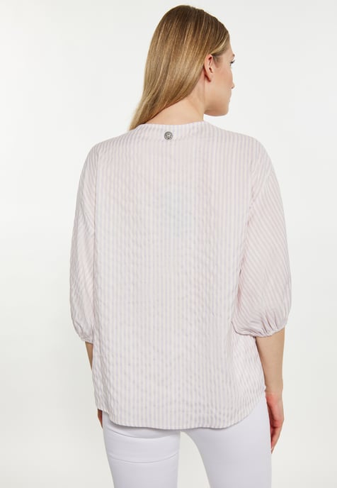 Dreimaster Bluse Damen Helllila Wollweiss - Image 4
