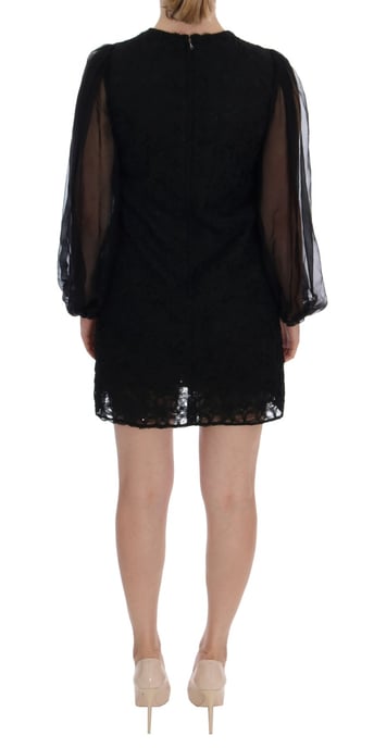 Dolce & Gabbana - Robe droite en dentelle noire à cœur rouge pour femme - Image 3