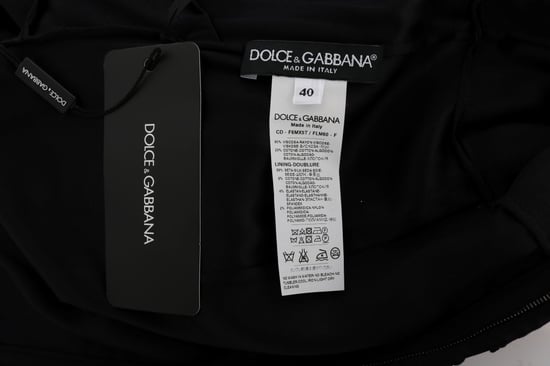 Dolce & Gabbana - Robe fourreau Ricamo à fleurs noires pour femme - Image 6