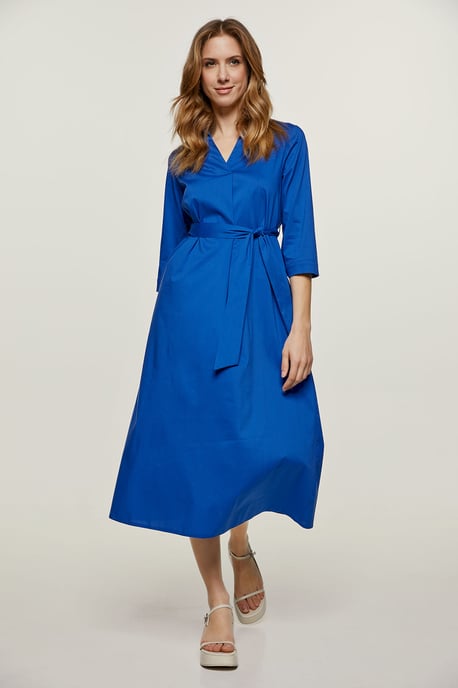 Königsblaues Midikleid mit Gürtel - Image 6