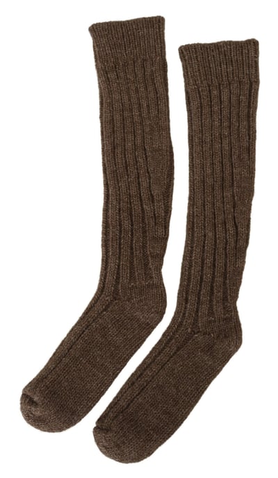 Dolce & Gabbana Chic Braune Wollmischung Über-Knie Damensocken - Image 3