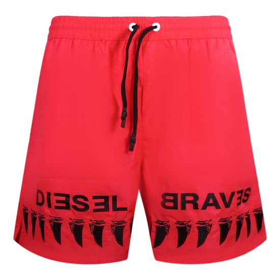 Diesel Shark Tooth Design Brave Red Badeshorts - Image 1