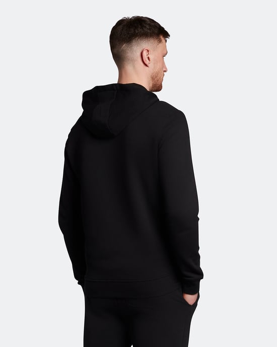 Lyle & Scott Kapuzenpullover mit Reißverschluss in Schwarz - Image 3