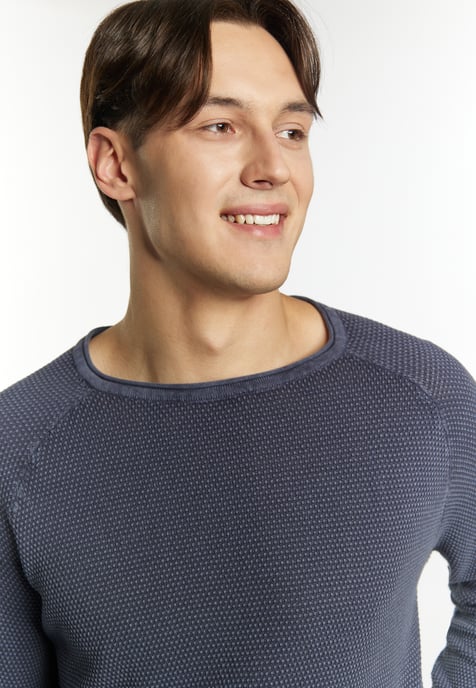 Mo Strick Pullover Herren Marine - Image 5