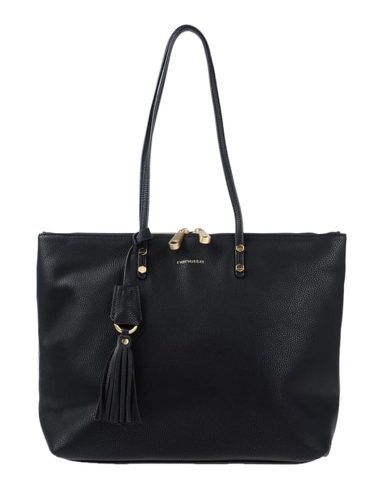 Nenette Black Faux Leather Shopper Bag