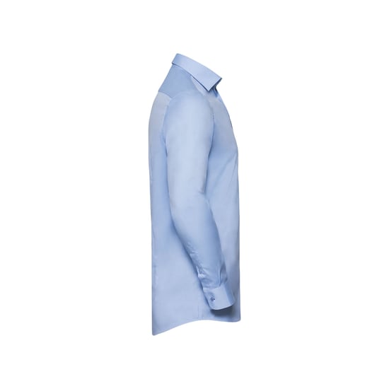 Russell - Formelles Hemd Fischgrätenstich, Kontrast für Herren Langärmlig (Hellblau/Mittelblau/Leuchtend Navy-Blau) - Image 3
