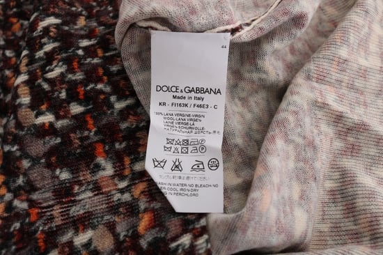 Dolce & Gabbana Damen Multicolor Print Stricktop Woll-T-Shirt - Image 6