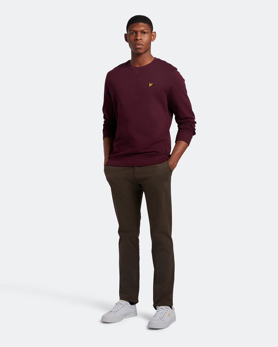 Lyle & Scott Sweatshirt mit Rundhalsausschnitt in Burgunderrot - Image 2
