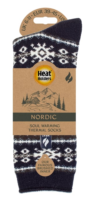 Herren Nordic Socken | Wärmehalter | Atmungsaktive Lite Extra Warme Winter Thermo Socken - Navy - Image 2