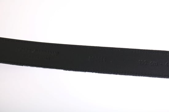 Dolce & Gabbana - Ceinture en cuir de lin noir Caïman pour homme - Image 4