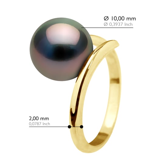Armreifring – Gelbgold – echte Tahiti-Zuchtperle, rund, 10–11 mm - Image 2