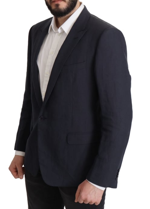 Dolce & Gabbana Dunkelblau ALTA SARTORIA Jacke Mantel Herren Blazer - Image 3