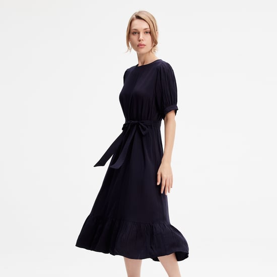 Blusenkleid aus Viskose mit flauschigem Saum - Image 3