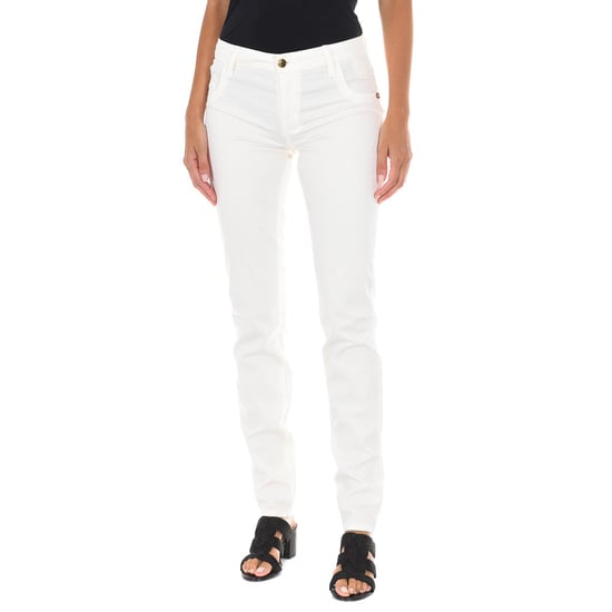 Long denim pants made of elastic fabric 70DB50192-T092 woman