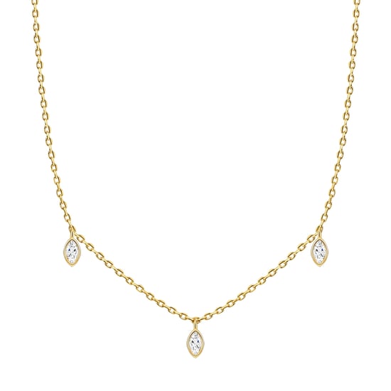 Necklace sterling silver yellow gold zirconia white Glanzstücke München - Image 1