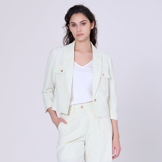 Crop-Jacke mit Safari-Taschen und Punktedruck - Image 5