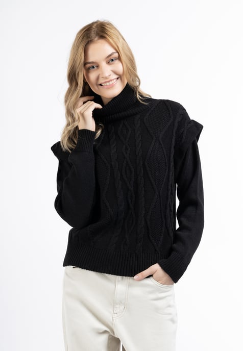 Dreimaster Strickpullover Damen schwarz - Image 3