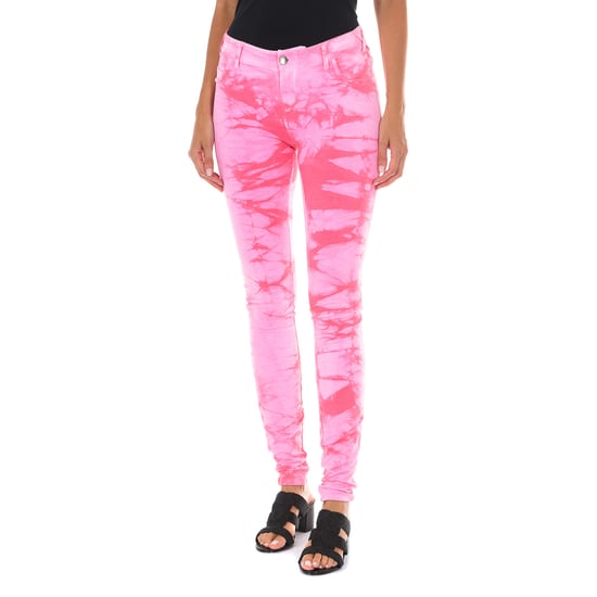 Long plush pants with elastic fabric 10DB50210-J100 woman