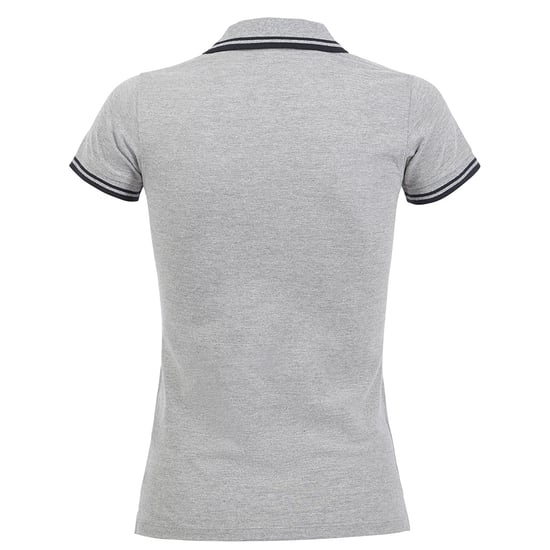 SOLS Damen/Damen Pasadena Tipped Kurzarm-Pique-Poloshirt (Heather Grey/Navy) - Image 2