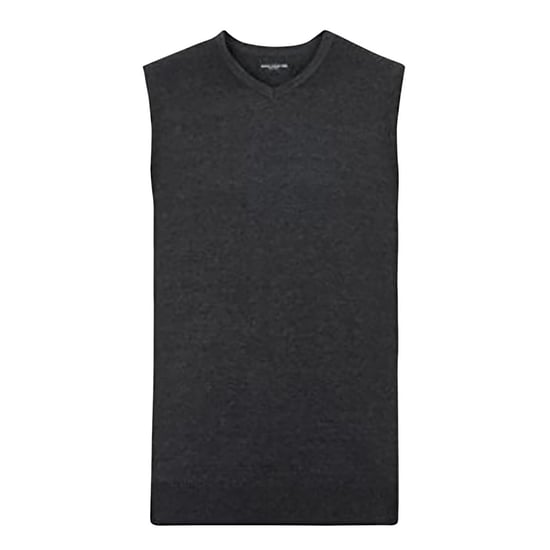 Russell Collection Herren Strick-Pullunder mit V Ausschnitt (Graphit meliert) - Image 1