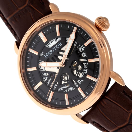 Heritor Automatikuhr Mattias mit Lederarmband und Datum - Image 3