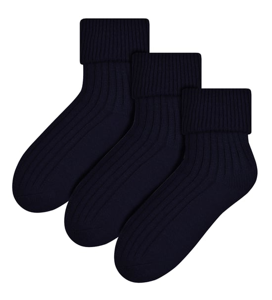 3 Paar Womens Wool Bed Socks | Steven | Luxury Warm Lounge Sleep Socks - Black - Image 1