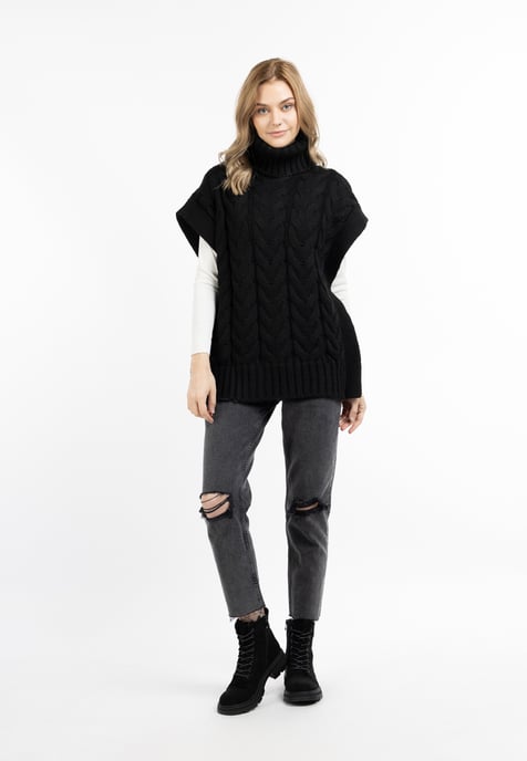 Dreimaster Strickweste Damen SCHWARZ - Image 2