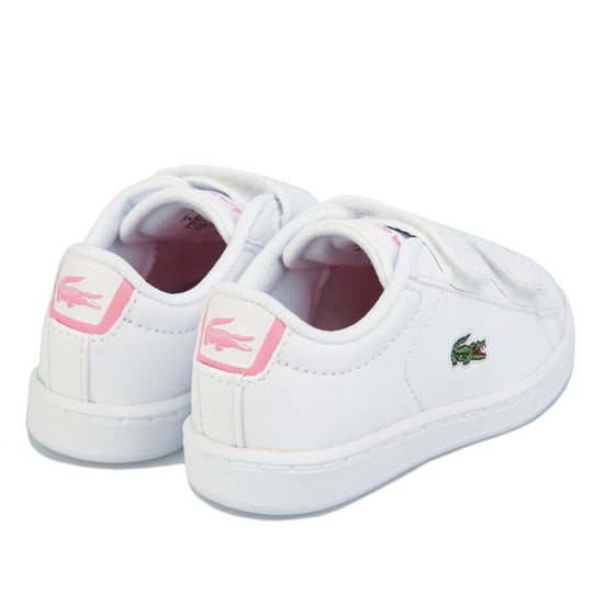 Girl's Lacoste Infant Carnaby Evo Trainers in White pink