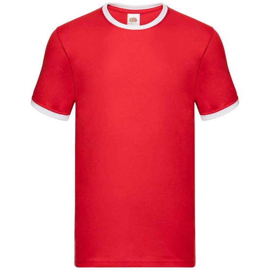 Fruit of the Loom - "Ringer" T-Shirt für Herren (Rot/Weiß) - Image 1