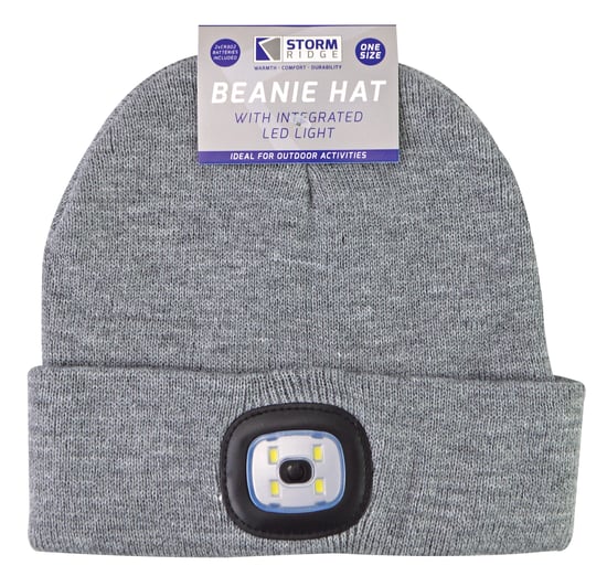 Damen Led Beanie Hut | Damen gestrickt wiederaufladbare Beanie | Winter Beanie mit Stirnlampe - Grau - Image 2