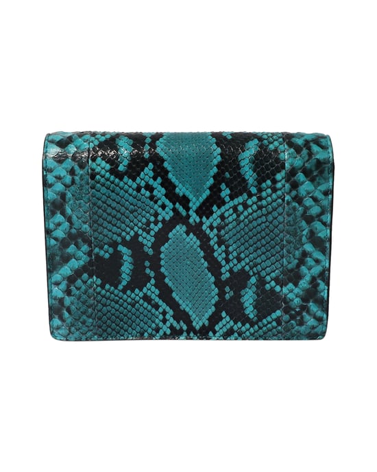 Michael Kors Clutch Bag aus grünem Leder mit Schlangenprägung - Image 3